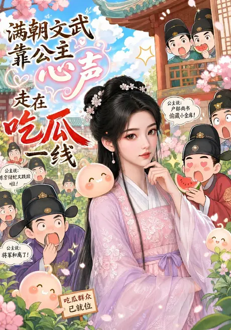 《满朝文武靠公主心声走在吃瓜一线（80集）左一君＆星靖洋》短剧封面