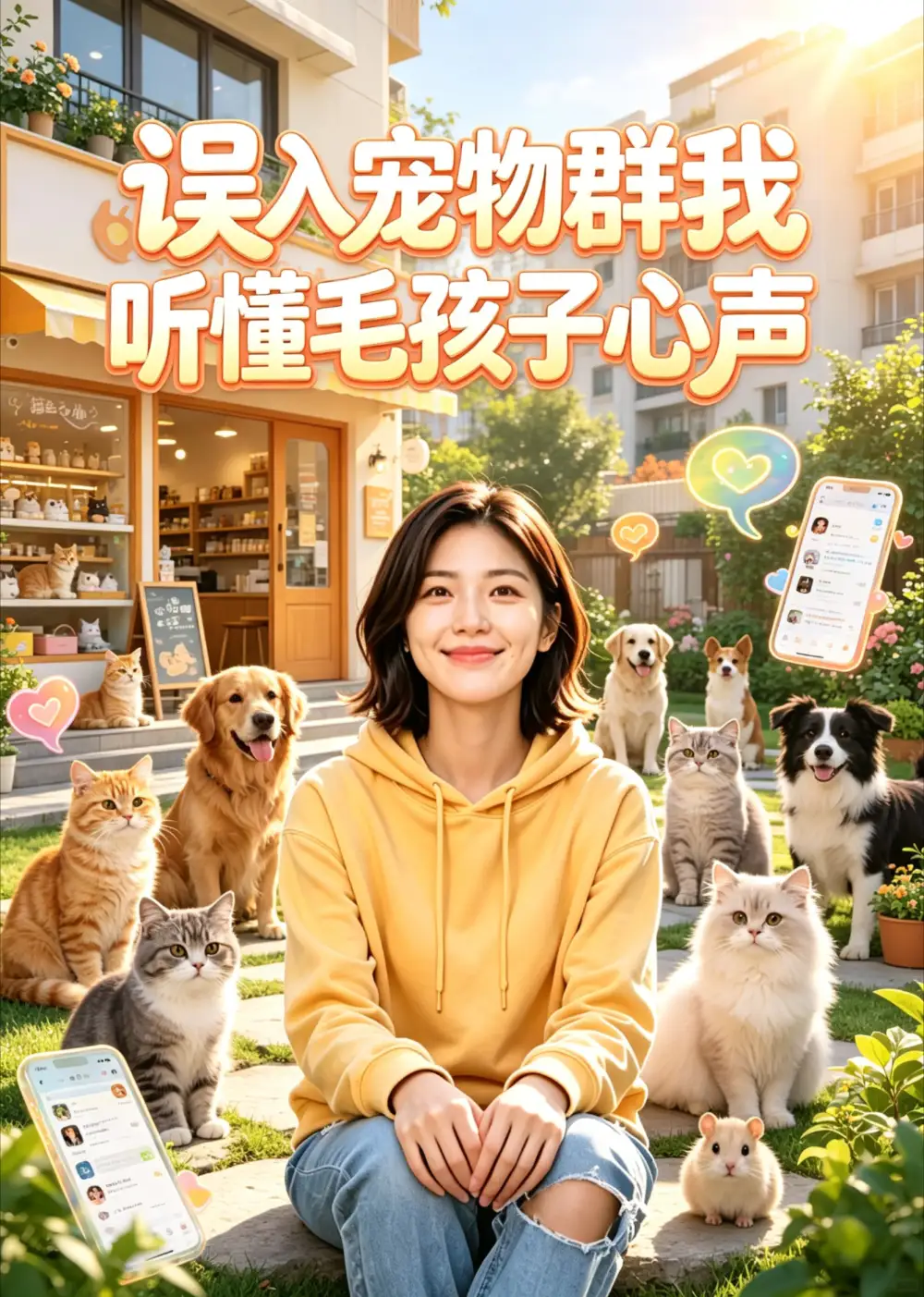 《误入宠物群我听懂毛孩子心声（33集）AI短剧 (2026)》短剧封面