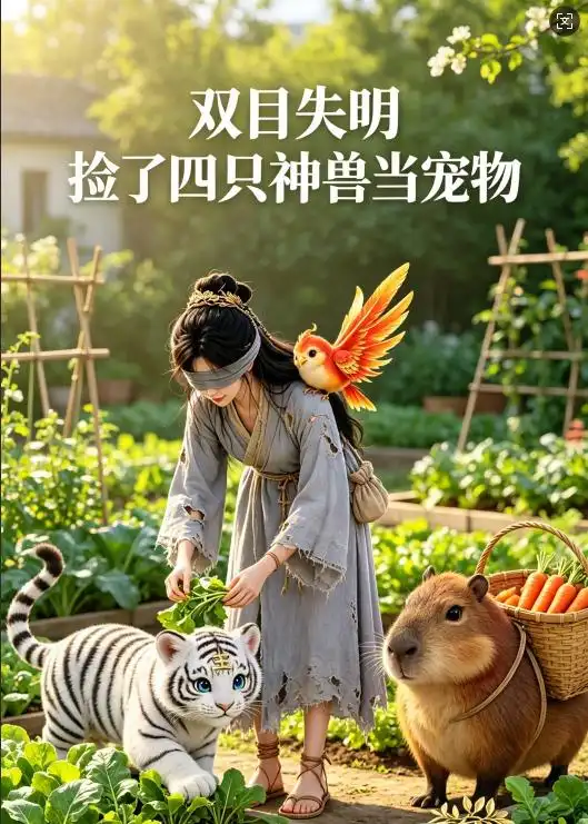 《双目失明,捡了四只神兽当宠物(29集)(夸克网盘)》短剧封面