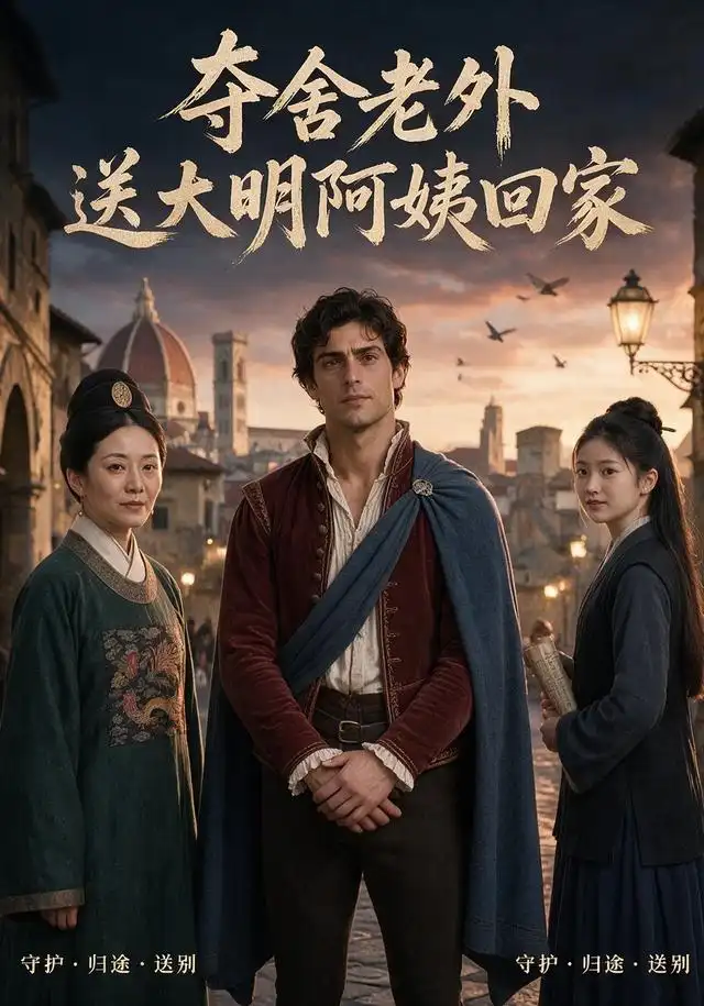 《夺舍老外送大明阿姨回家（79集） AI短剧（夸克网盘）》短剧封面