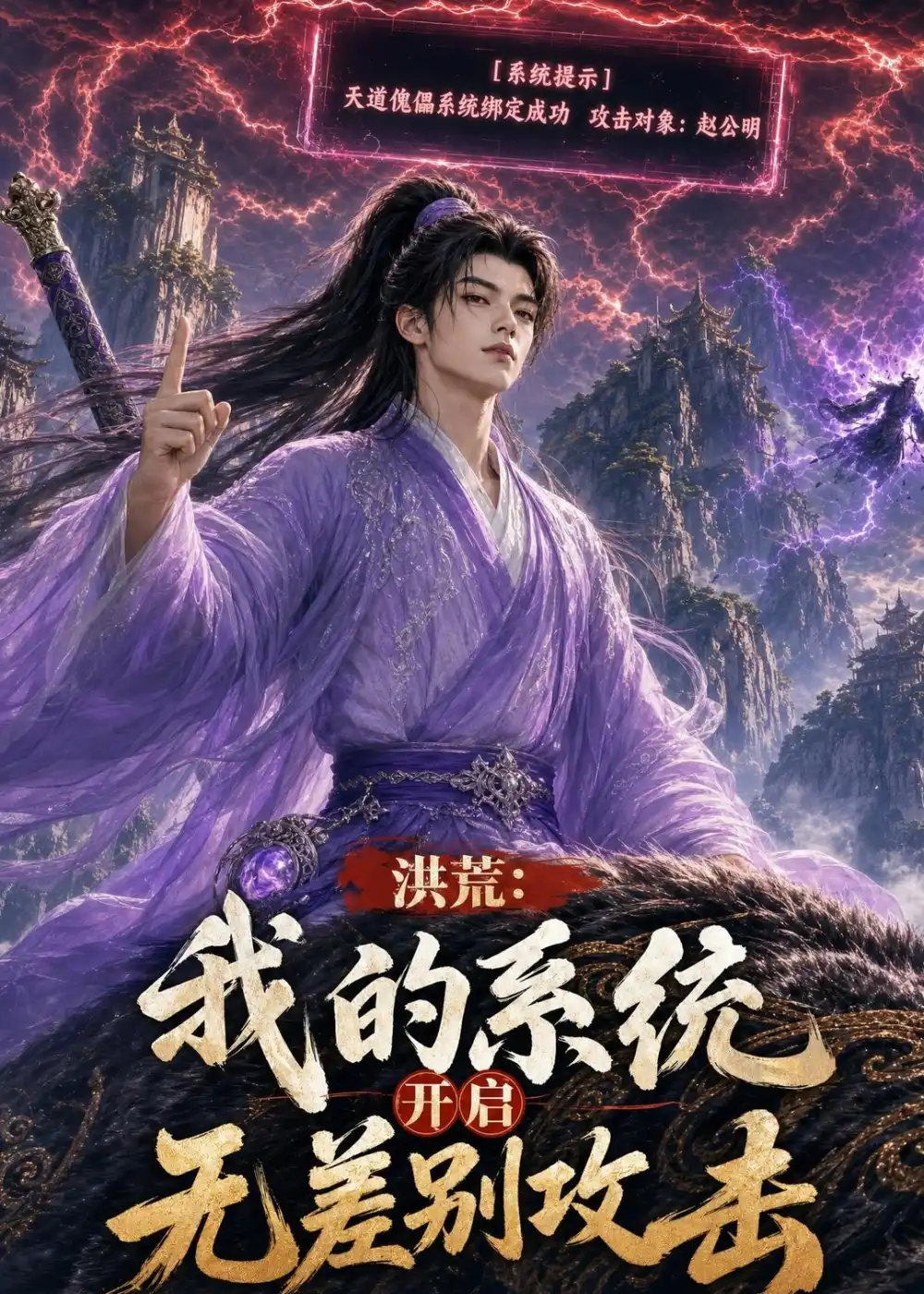 《洪荒：我的系统开启无差别攻击（80集）AI短剧（夸克网盘）》短剧封面