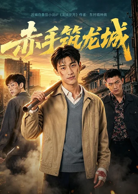 《赤手筑龙城（70集）AI短剧（百度网盘）》短剧封面