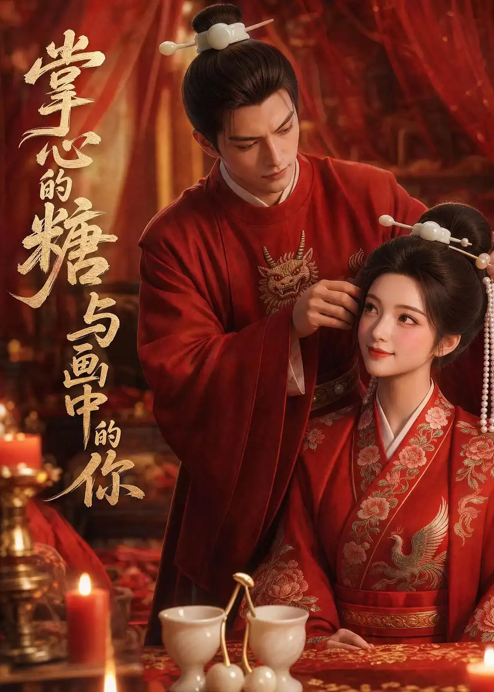 《掌心的糖与画中的你(12集)AI短剧 (2026)》短剧封面