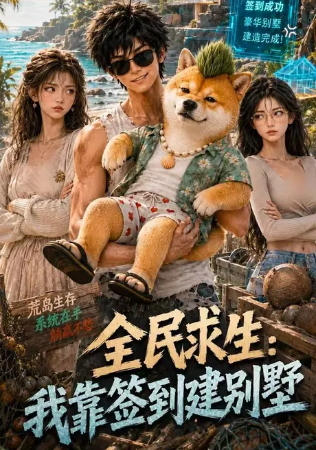 《全民求生：我靠签到建别墅（122集）（百度网盘）》短剧封面