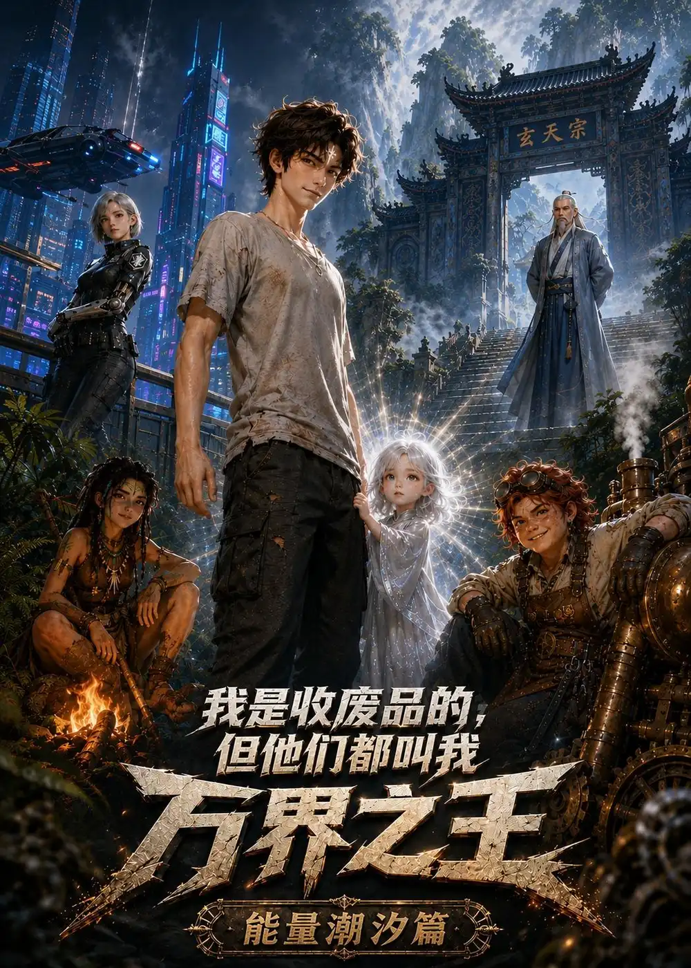 《我是收废品的，但他是万界之王（70集）AI短剧（夸克网盘）》短剧封面