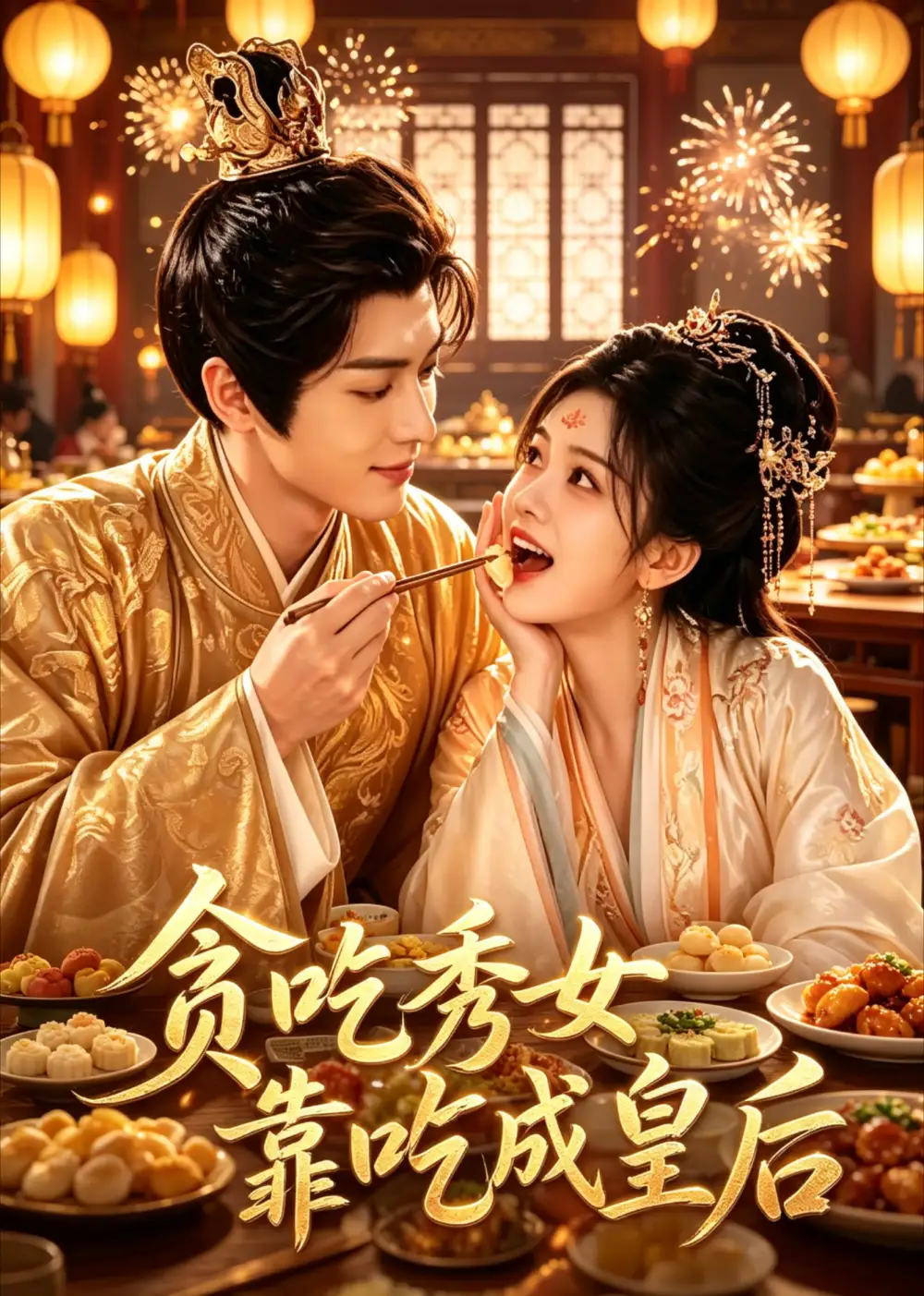 《贪吃秀女靠吃成皇后（20集）AI短剧 (2026)》短剧封面
