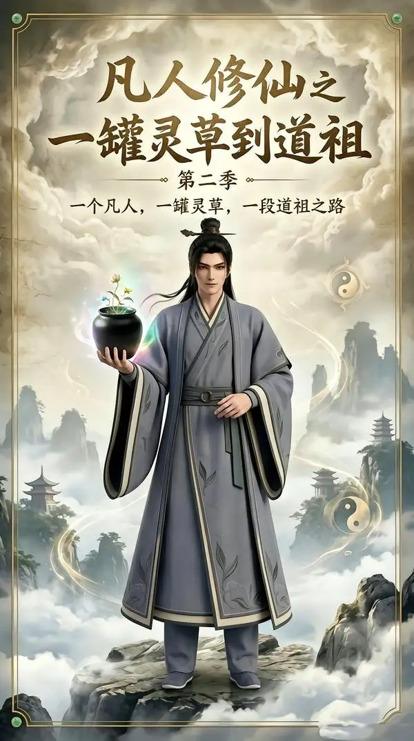 《凡人修仙之一罐灵草到道祖第二季（135集）AI短剧 (2026)》短剧封面