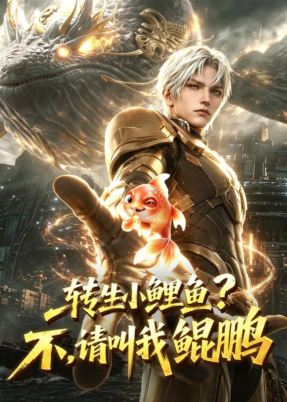 《转生小鲤鱼？不，请叫我鲲鹏！（61集） AI短剧（夸克网盘）》短剧封面