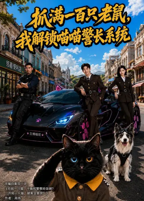 《抓满一百只老鼠，我解锁喵喵警长系统（69集）（夸克网盘）》短剧封面