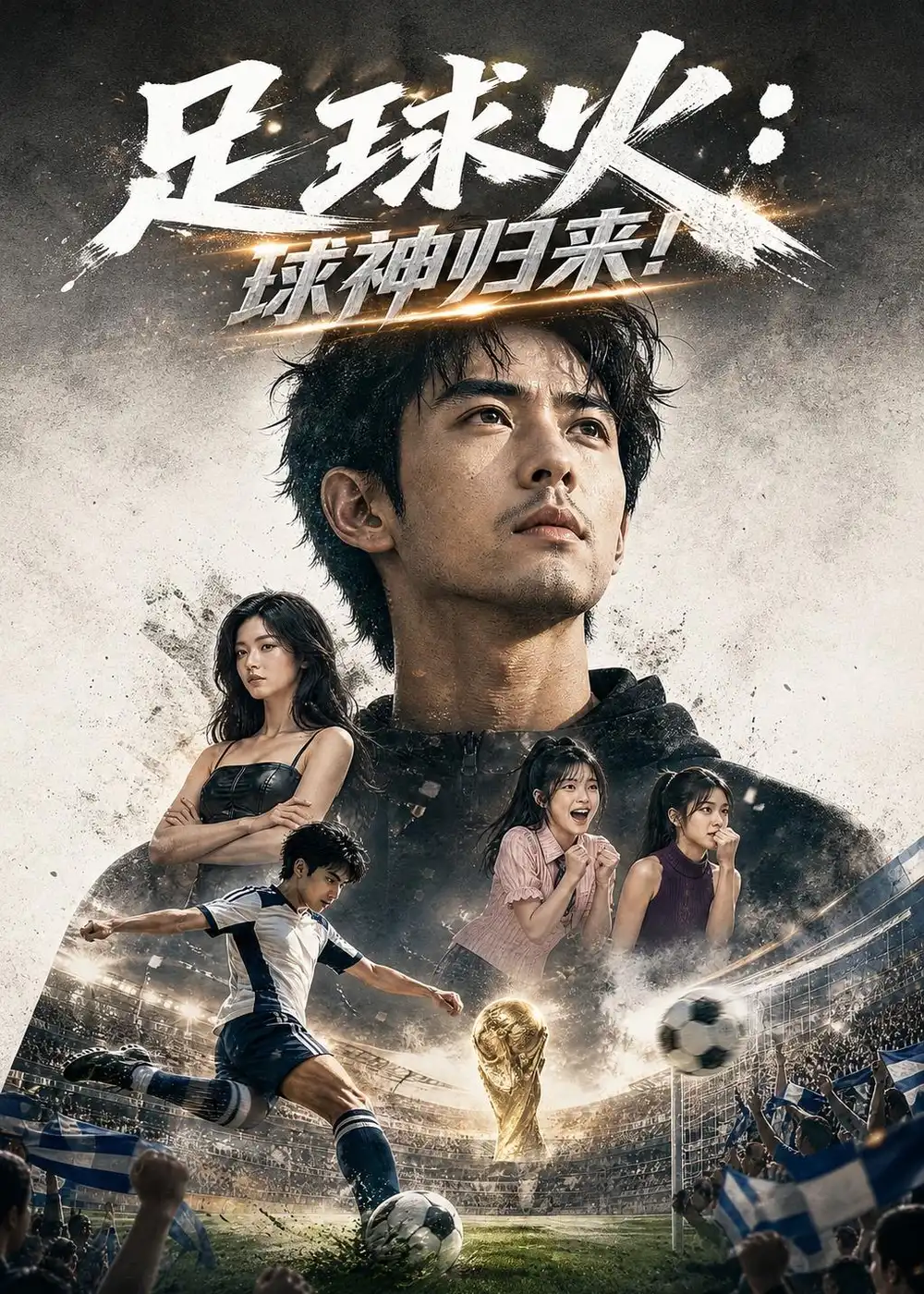 《足球火：球神归来！（80集）AI短剧 (2026)》短剧封面