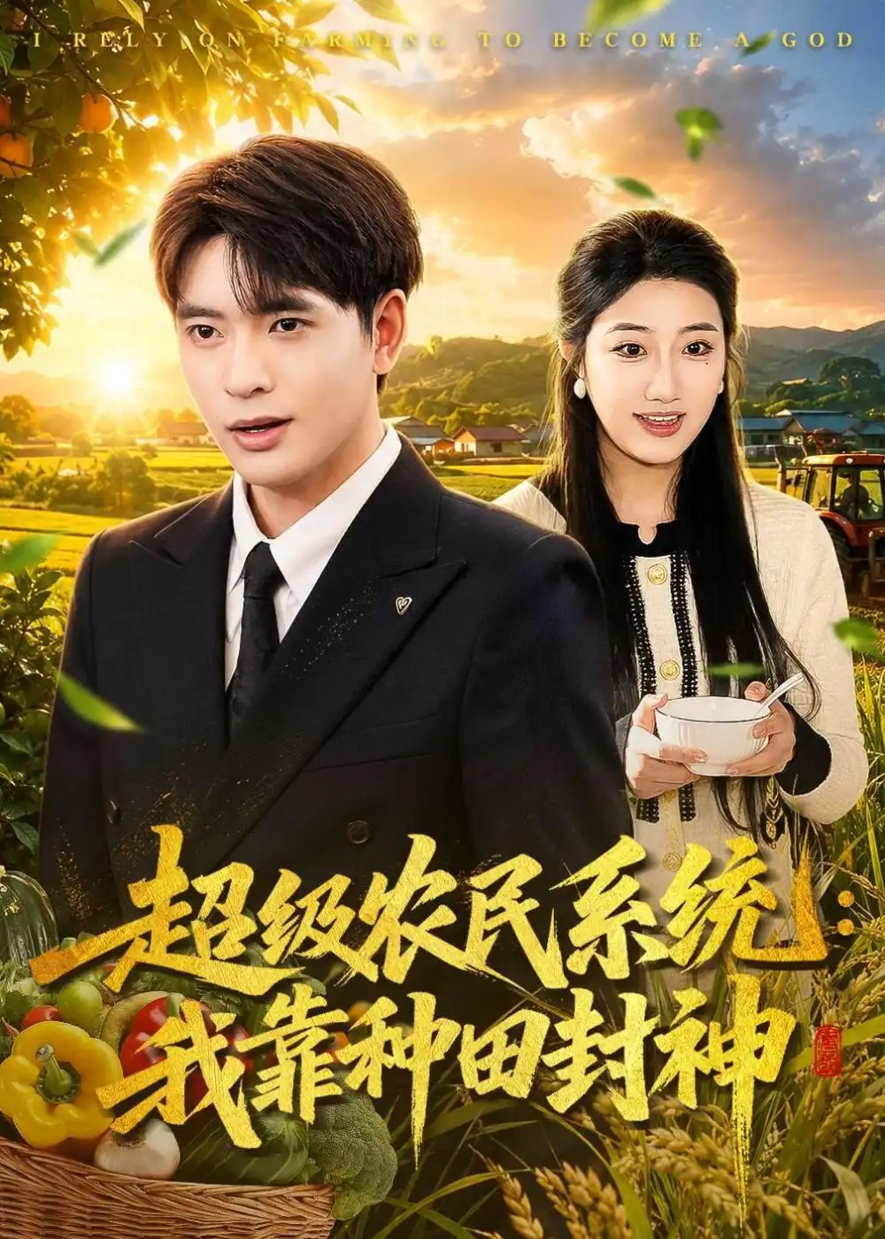 《超级农民系统：我靠种田封神（80集）何子杰＆刘静阳（夸克网盘）》短剧封面