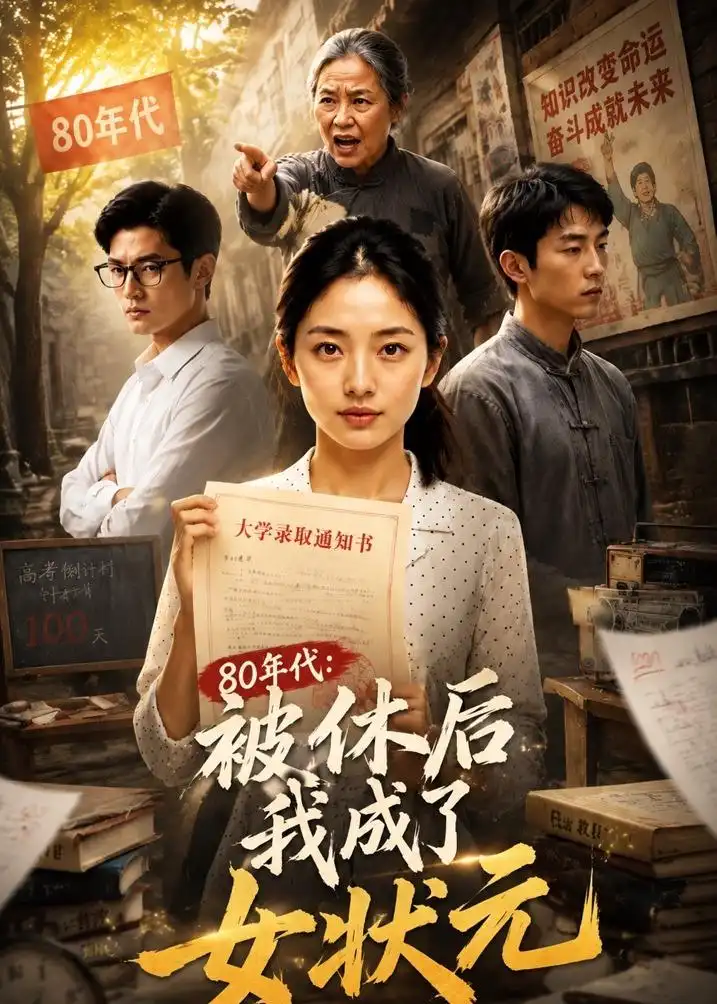 《80年代：被休后我成了女状元（60集）AI短剧（夸克网盘）》短剧封面