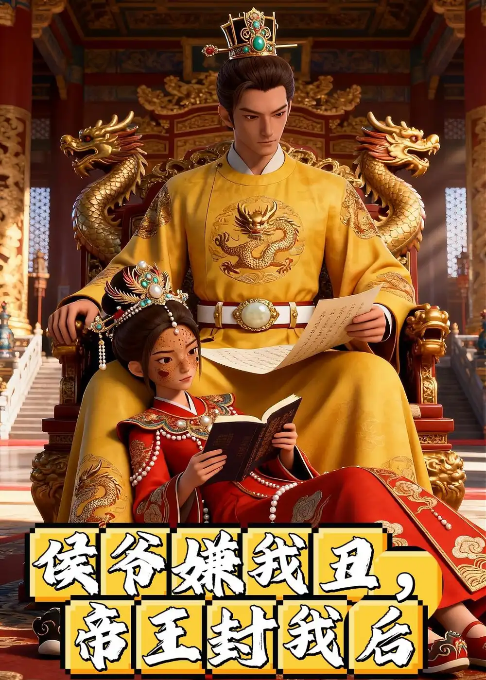 《侯爷嫌我丑，帝王封我后（38集）动漫（夸克网盘）》短剧封面