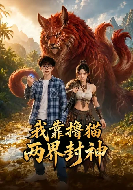 《我靠撸猫两界封神（62集）AI短剧 (2026)》短剧封面