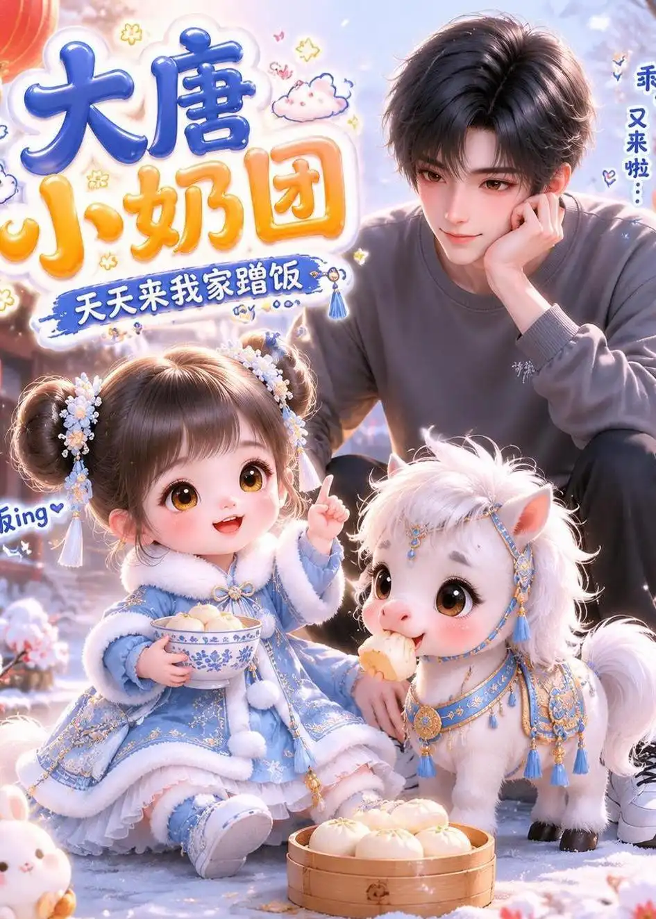 《大唐小奶团，天天来我家蹭饭（63集）动漫（夸克网盘）》短剧封面