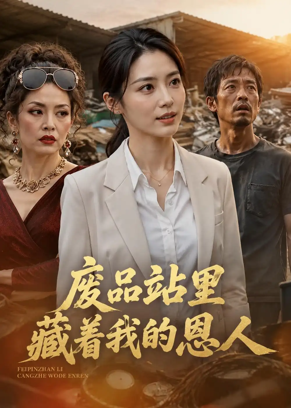 《废品站里藏着我的恩人(10集)AI短剧(夸克网盘)》短剧封面