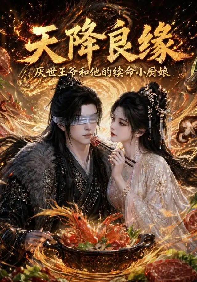 《天降良缘:厌世王爷和他的续命小厨娘(98集)(夸克网盘)》短剧封面