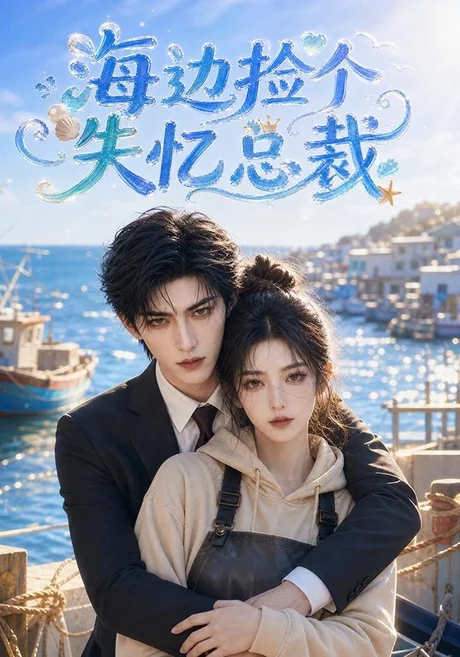 《海边捡个失忆总裁（85集）AI短剧 (2026)》短剧封面