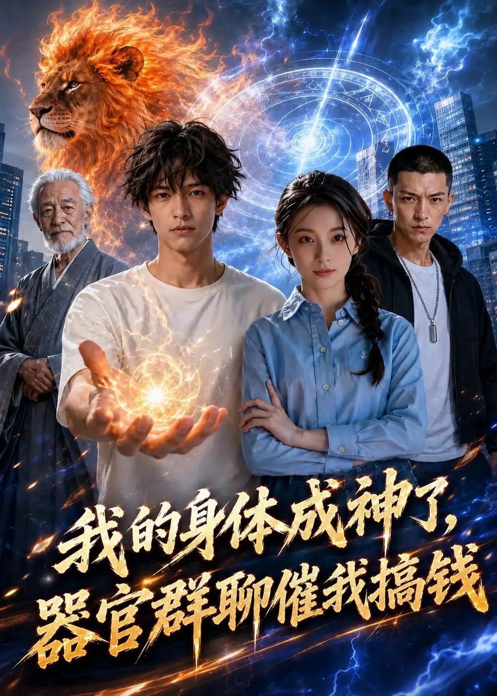 《我的身体成神了，器官群聊催我搞钱（58集）AI短剧 (2026)》短剧封面