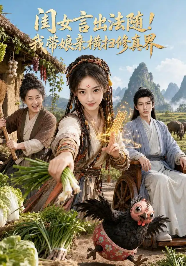 《闺女言出法随！我带娘亲横扫修真界（81集）（夸克网盘）》短剧封面