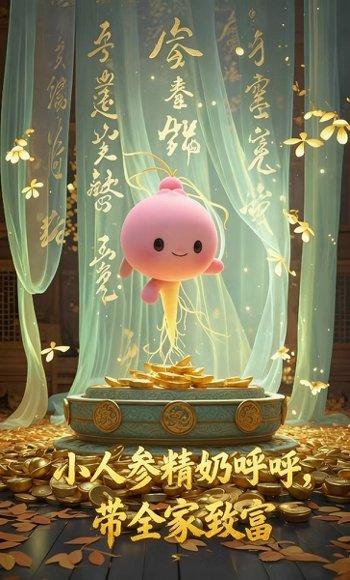 《小人参精奶呼呼带全家暴富》短剧封面
