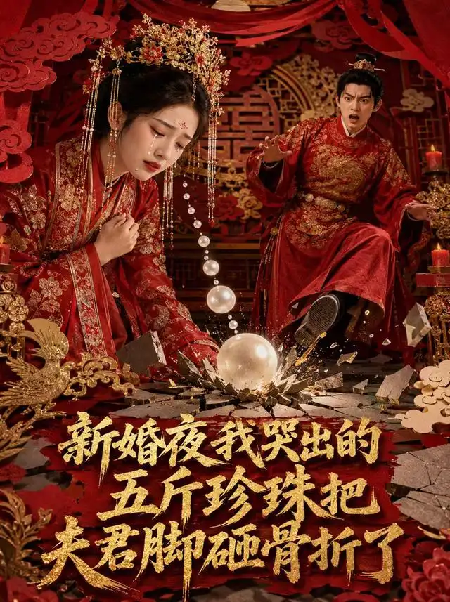 《新婚夜,我哭出的五斤珍珠把夫君脚砸骨折了(50集)(夸克网盘)》短剧封面