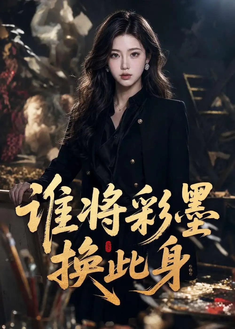 《谁将彩墨换此身（65集）AI短剧（夸克网盘）》短剧封面