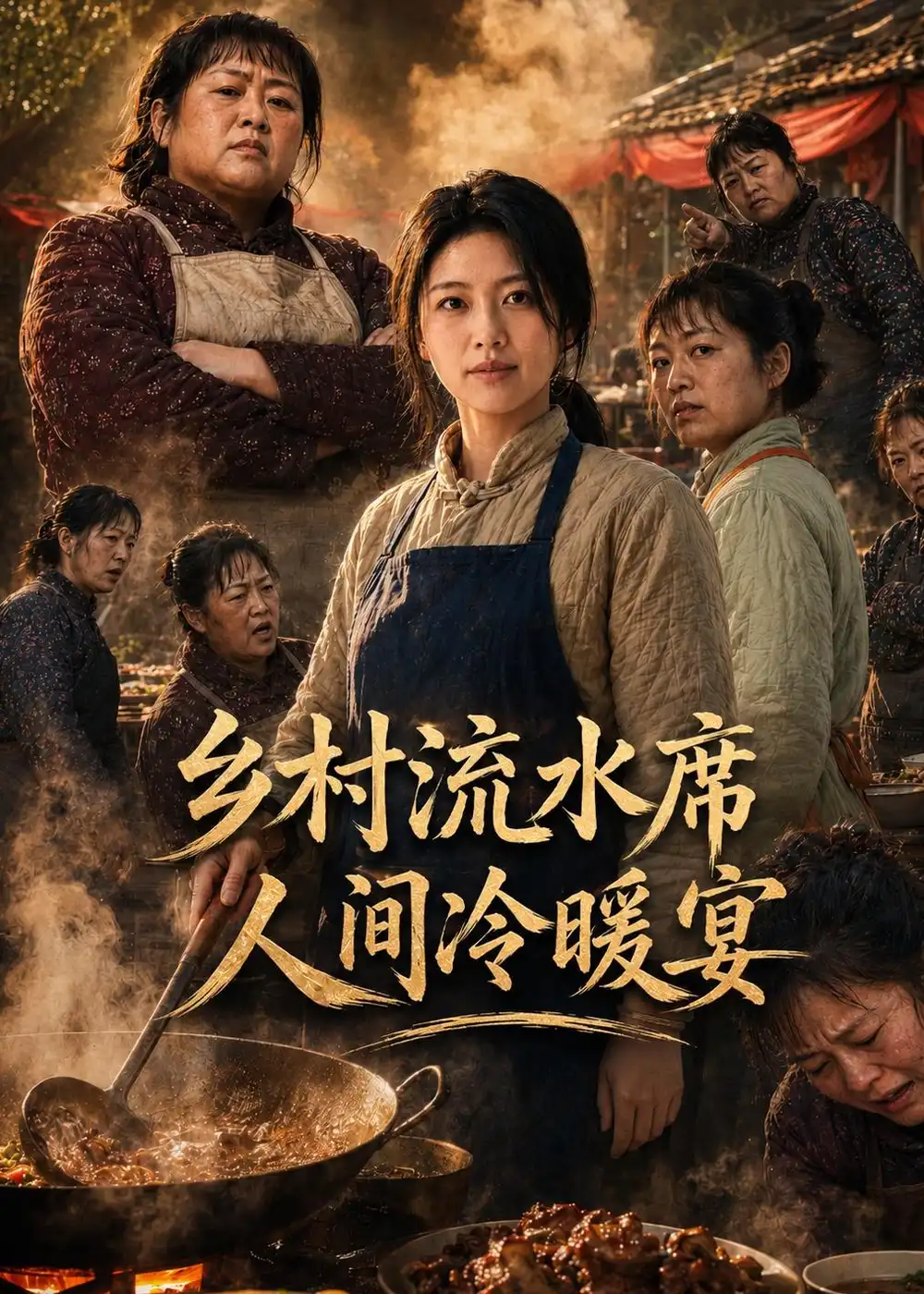 《乡村流水席人间冷暖宴（70集）AI短剧（夸克网盘）》短剧封面