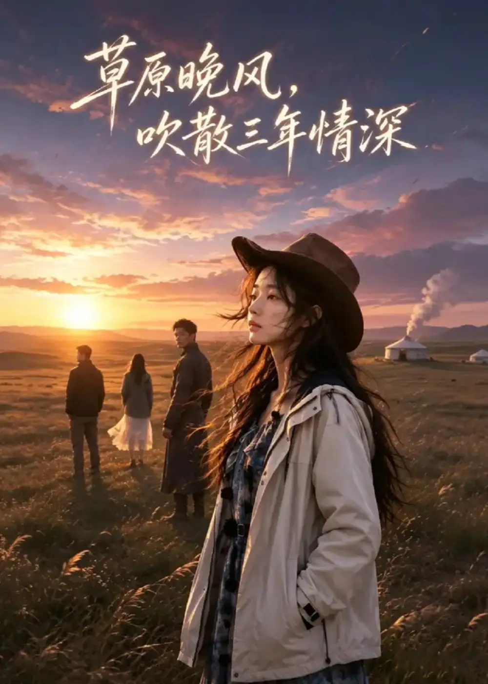 《草原晚风,吹散三年情深(51集)AI短剧 (2026)》短剧封面