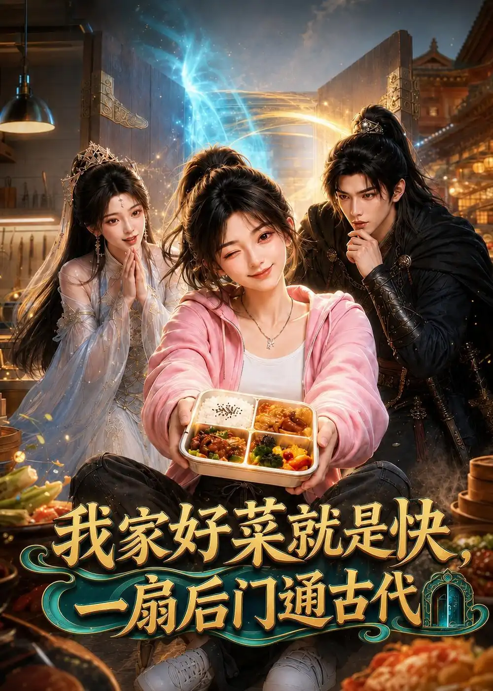 《我家好菜就是快,一扇后门通古代(96集)(夸克网盘)》短剧封面