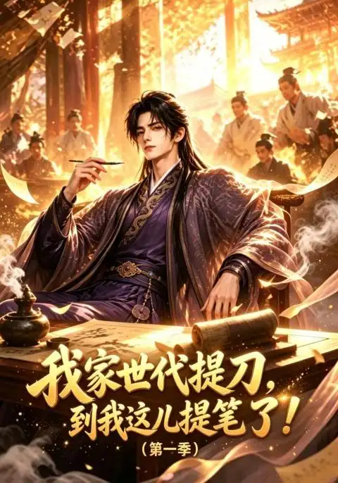 《我家世代提刀,到我这儿提笔了(第一季)(90集)(夸克网盘)》短剧封面