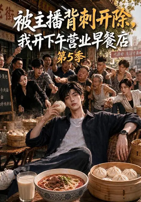 《被主播背刺开除，我开下午营业早餐店第5季（109集）（百度网盘）》短剧封面