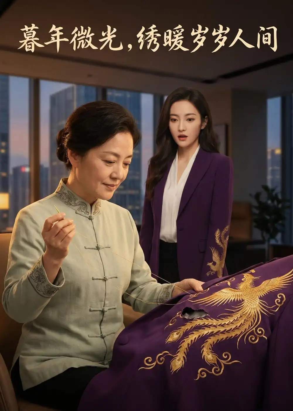 《暮年微光，绣暖岁岁人间（46集）AI短剧（夸克网盘）》短剧封面