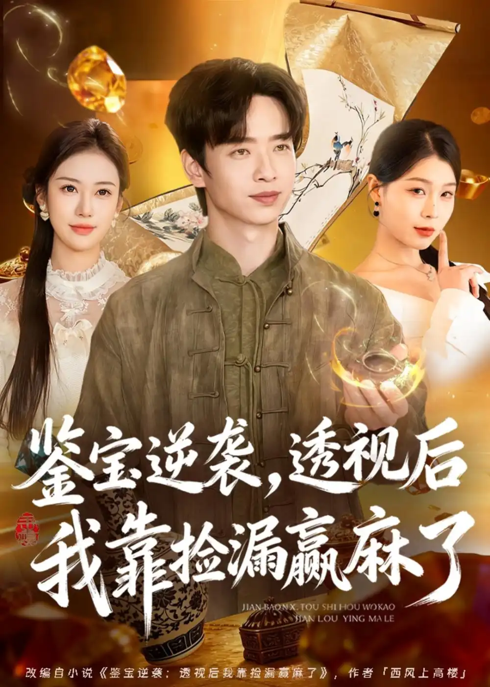 《鉴宝逆袭,透视后我靠捡漏赢麻了(80集)雷鸣&王雯慧(夸克网盘)》短剧封面