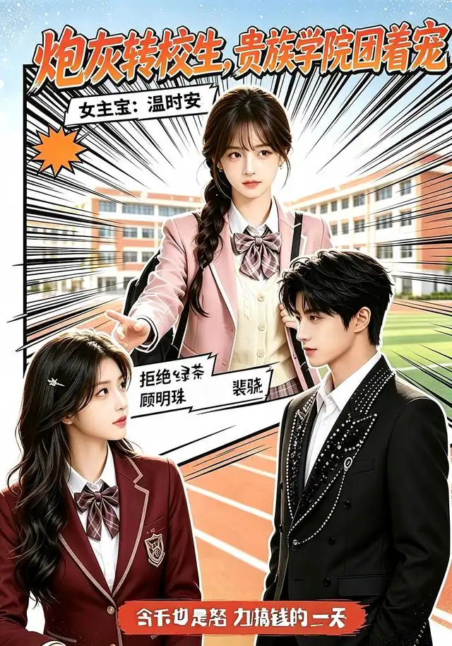 《炮灰转校生，贵族学院团着宠（65集）（夸克网盘）》短剧封面