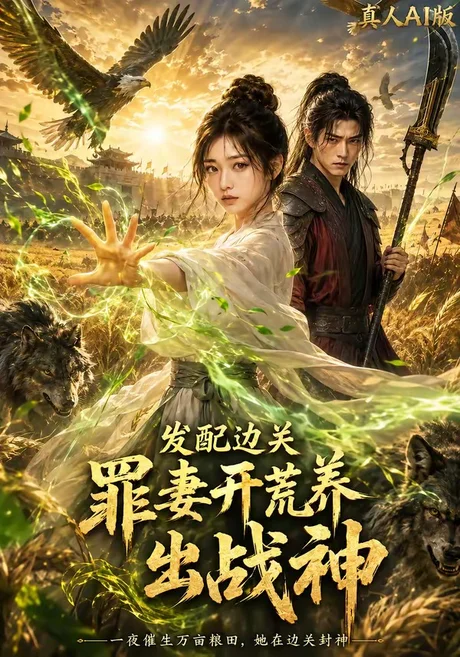 《发配边关，罪妻开荒养出战神真人AI版（60集）（百度网盘）》短剧封面
