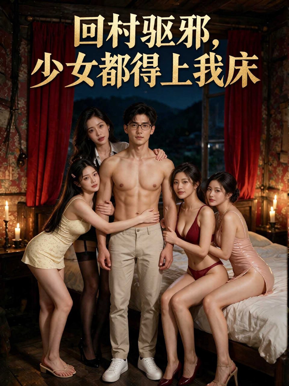 AI擦边短剧:回村驱邪 少女都得上我床 《AI擦边短剧:回村驱邪 少女都得上我床》短剧封面