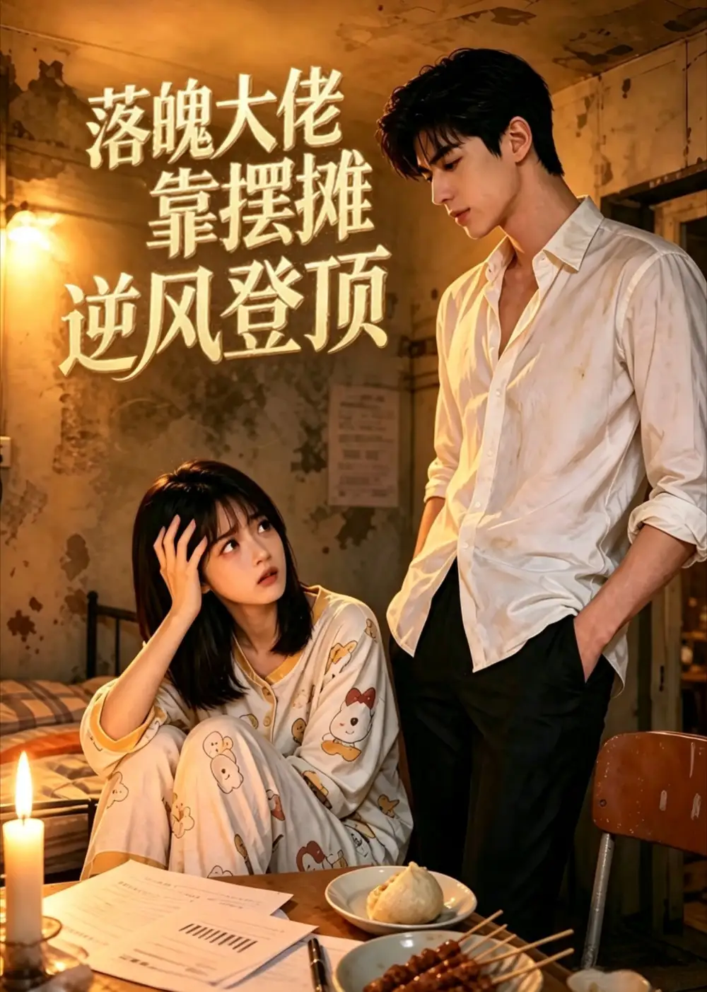 《落魄大佬靠摆摊逆风登顶（67集）（夸克网盘）》短剧封面