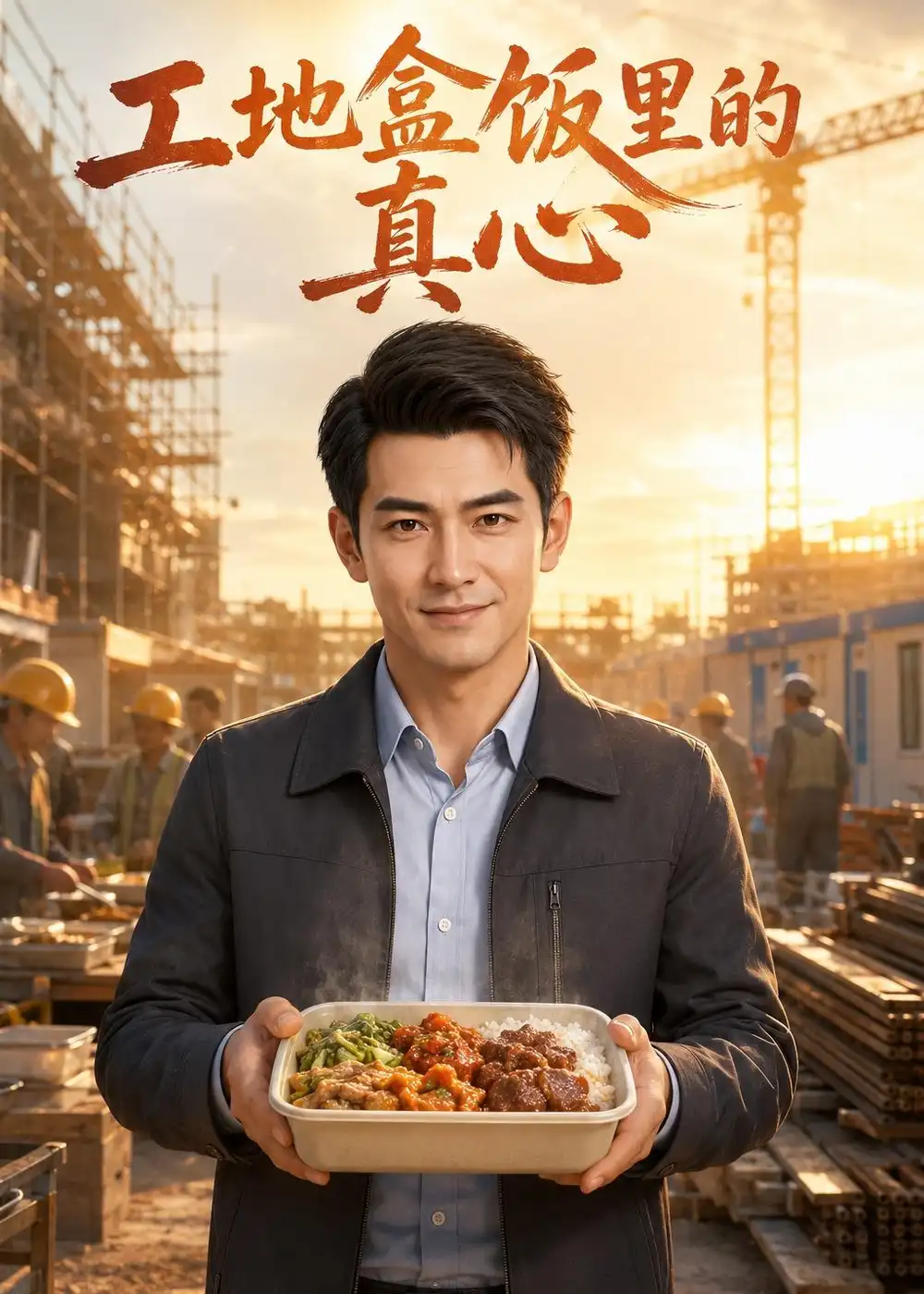 《工地盒饭里的真心（64集）AI短剧（夸克网盘）》短剧封面