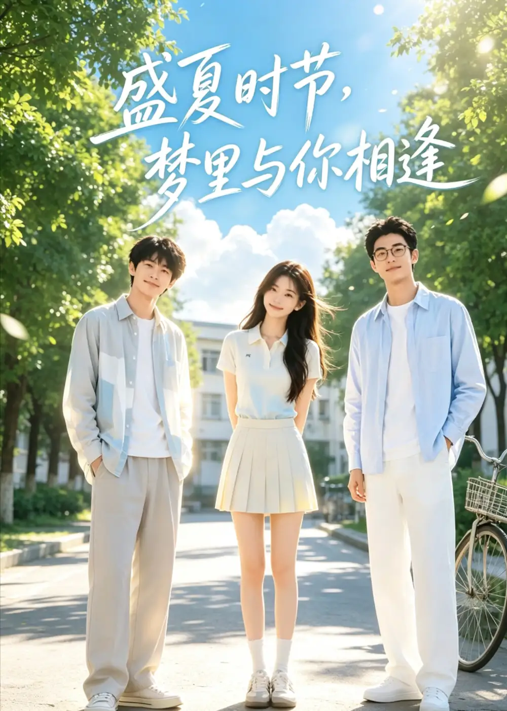 《盛夏时节，梦里与你相逢（19集）AI短剧 (2026)》短剧封面