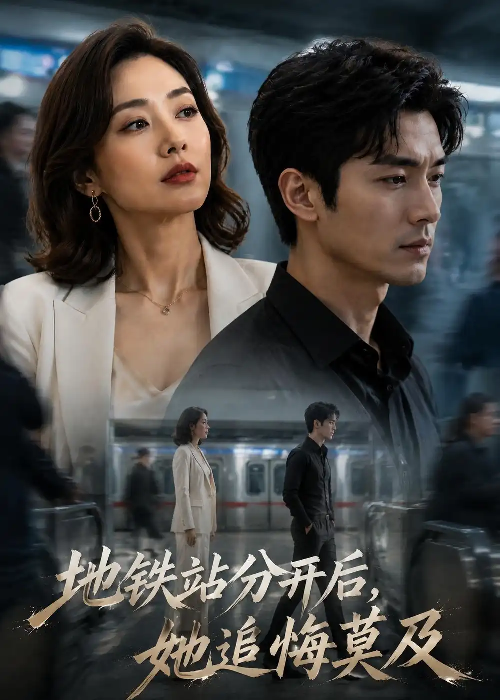 《地铁站分开后，她追悔莫及！（64集）AI短剧（夸克网盘）》短剧封面