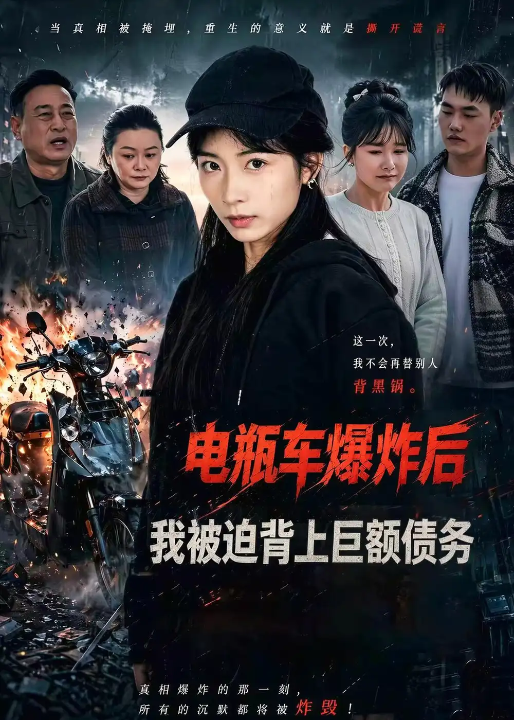 《电瓶车爆炸后,我被迫背上巨额债务(60集)耿池苏&毕天昊(夸克网盘)》短剧封面