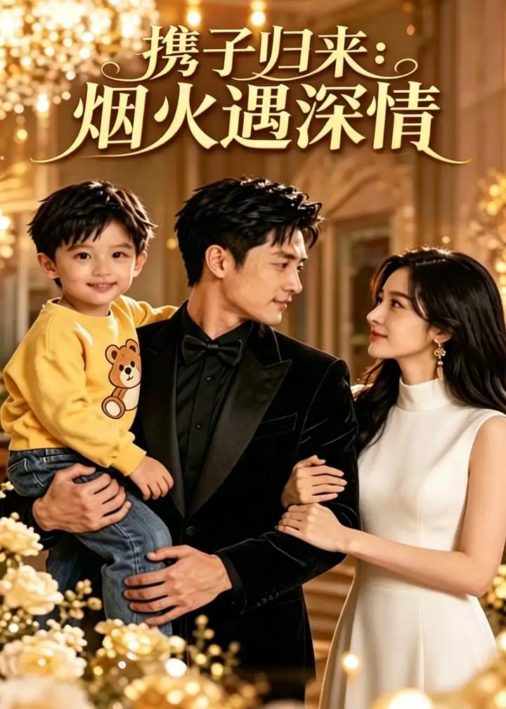 《携子归来：烟火遇深情（46集）AI短剧（夸克网盘）》短剧封面