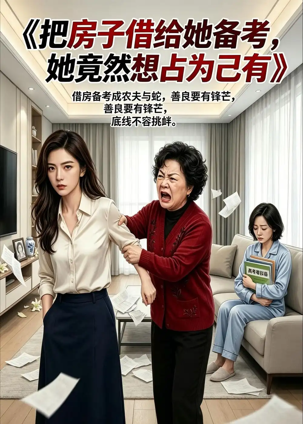 《把房子借给她备考，她竟然想占为己有（30集）AI短剧（夸克网盘）》短剧封面