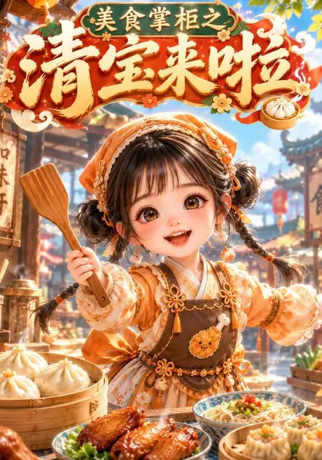 《美食掌柜之清宝来啦（132集）（夸克网盘）》短剧封面