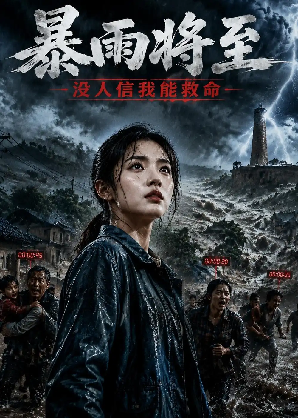 《暴雨将至，没人信我能救命（46集）AI短剧（夸克网盘）》短剧封面