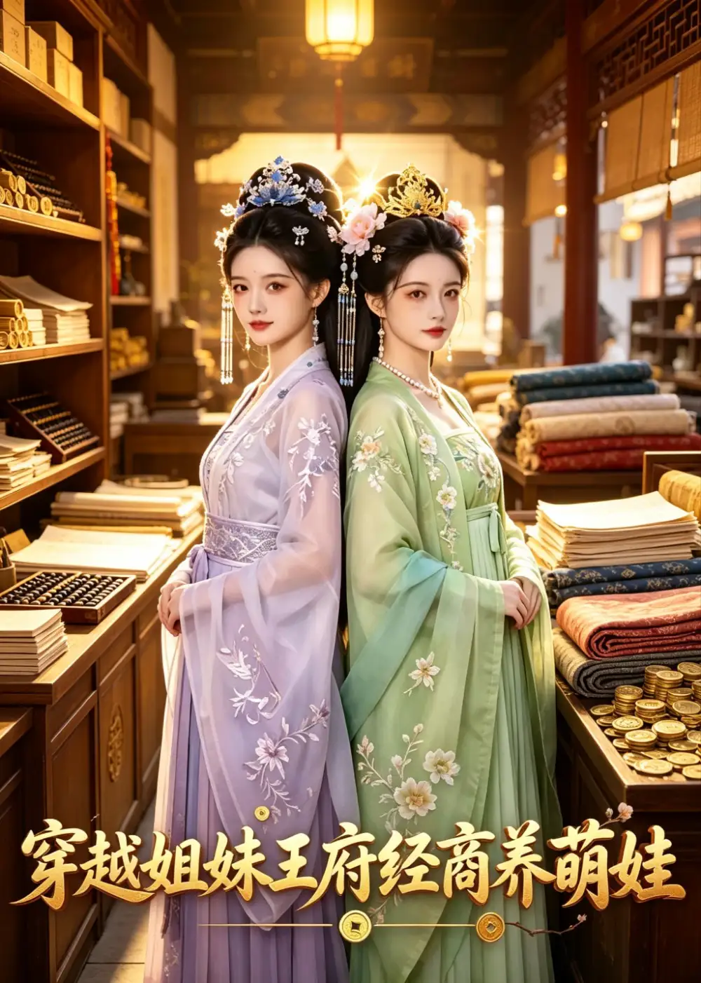 《穿越姐妹王府经商养萌娃(50集)AI短剧 (2026)》短剧封面