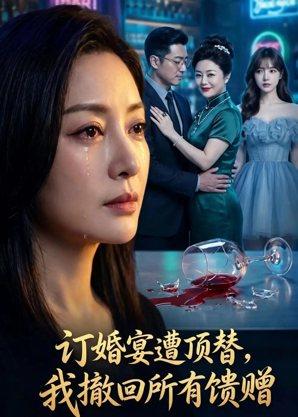 《订婚宴遭顶替，我撤回所有馈赠（45集）AI短剧 (2026)》短剧封面