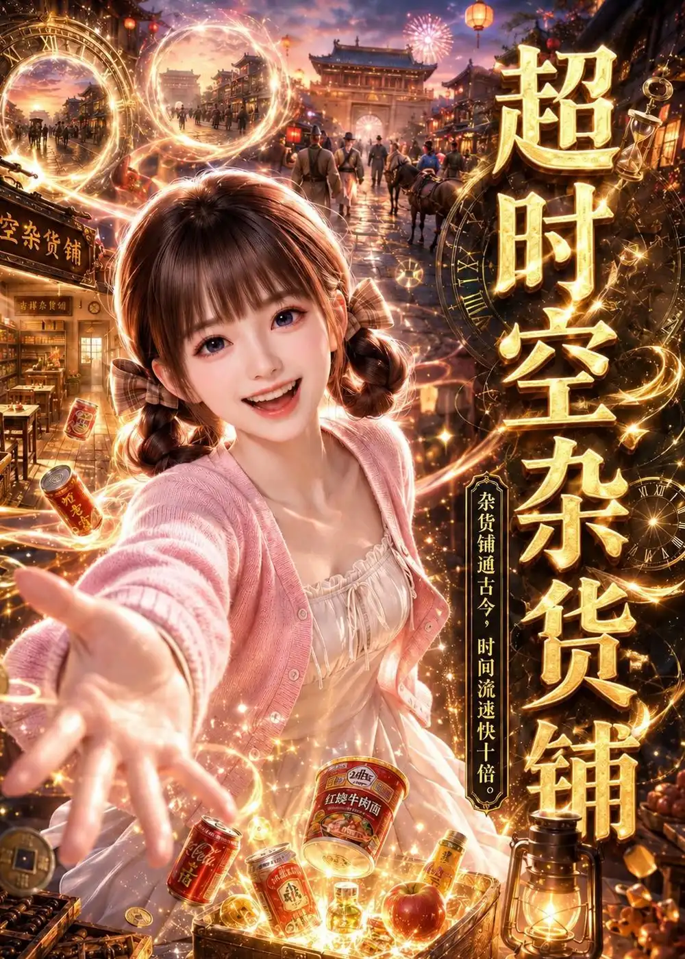 《超时空杂货铺杂货铺通古今，时间流速快十倍（93集）AI短剧（夸克网盘）》短剧封面