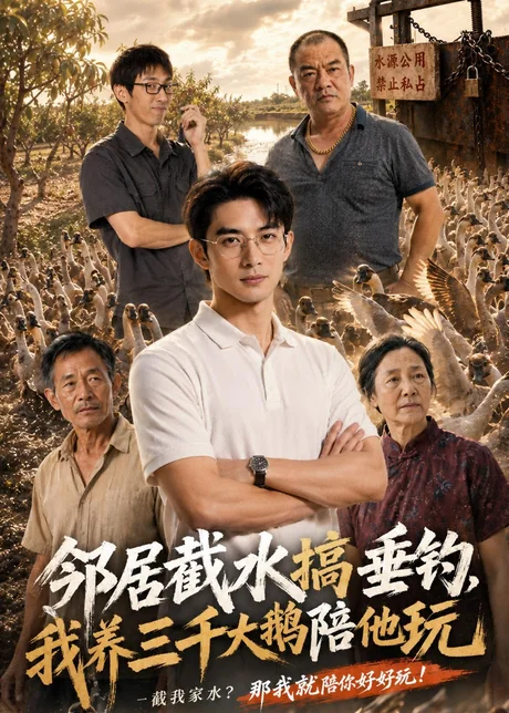 《邻居截水搞垂钓，我养三千大鹅陪他玩（52集）AI短剧（百度网盘）》短剧封面